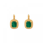 Boucles d'oreilles dormeuses cabochon facetté - vert Vert