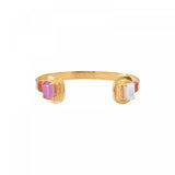 Bracelet jonc toi et moi ajustable nacre filigrane - rose Nacre rose