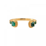 Bracelet jonc toi et moi ajustable cabochons filigrane - vert Vert
