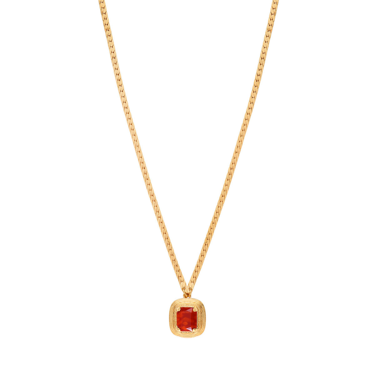 Collier pendentif réglable métal doré cabochon - corail Turquoise corail