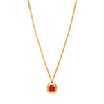 Collier pendentif réglable métal doré cabochon - corail Turquoise corail