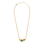 Collier pendentif réglable art déco cabochons - vert Vert