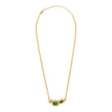 Collier pendentif réglable art déco cabochons - vert Vert