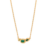 Collier pendentif réglable art déco cabochons - vert Vert