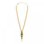 Collier sautoir réglable malachite reconstituée filigrane - vert Vert