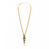 Collier sautoir réglable malachite reconstituée filigrane - vert Vert