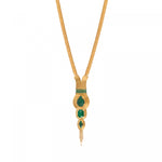 Collier sautoir réglable malachite reconstituée filigrane - vert Vert