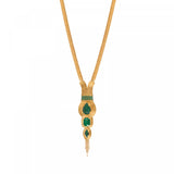 Collier sautoir réglable malachite reconstituée filigrane - vert Vert