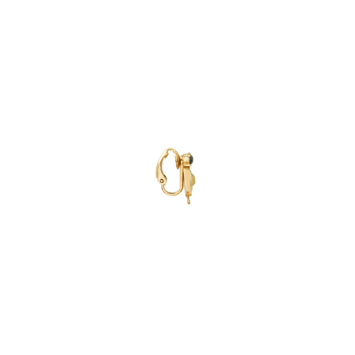 Boucles d'oreilles clips modernes plume et cuir - vert Vert