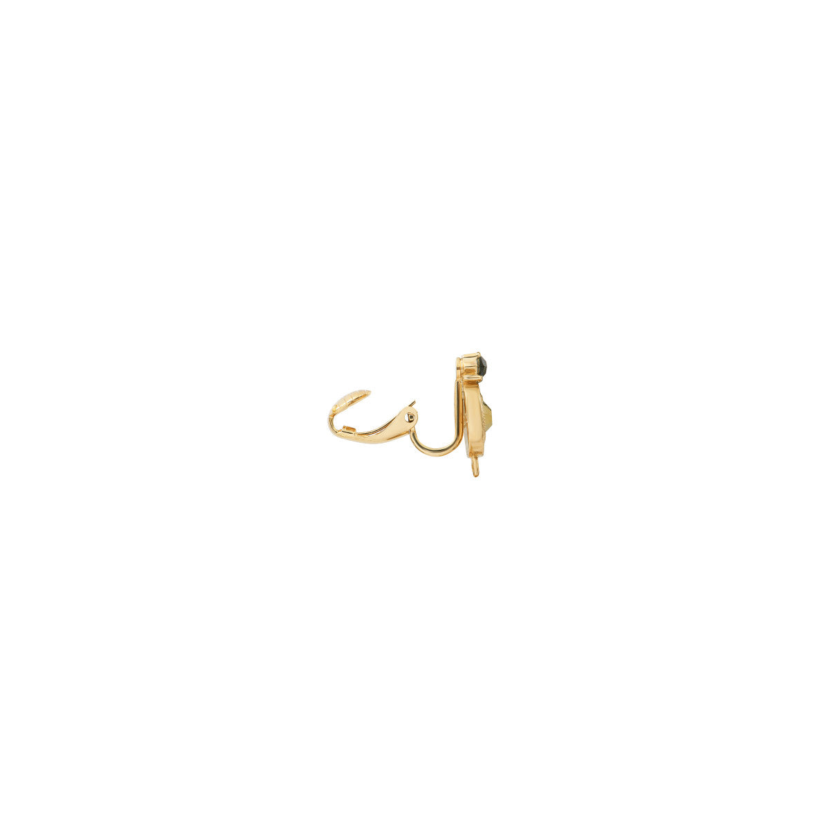 Boucles d'oreilles clips modernes plume et cuir - vert Vert