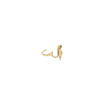 Boucles d'oreilles clips modernes plume et cuir - vert Vert