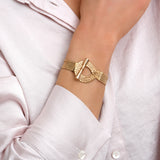 Bracelet multi-rangs métal doré à l'or fin - doré Or brillant