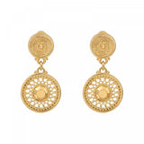 Boucles d'oreilles percées métal doré à l'or fin - doré Dore