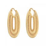 Boucles d'oreilles créoles fantaisie métal doré à l'or fin - doré Dore