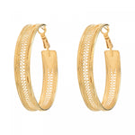 Boucles d'oreilles créoles chic métal doré à l'or fin - doré Dore