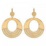 Grosses boucles d'oreilles originales métal doré à l'or fin - doré Dore