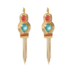 Boucles d'oreilles dormeuses sophistiquées cristaux - multicolore Multi
