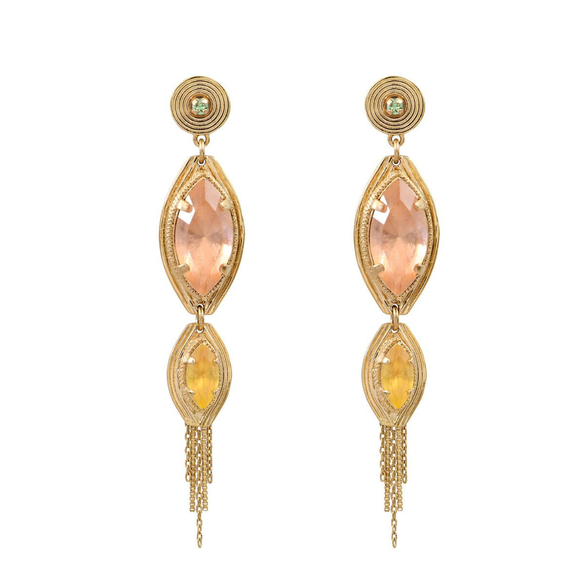 Boucles d'oreilles percées cristaux - multicolore Multi