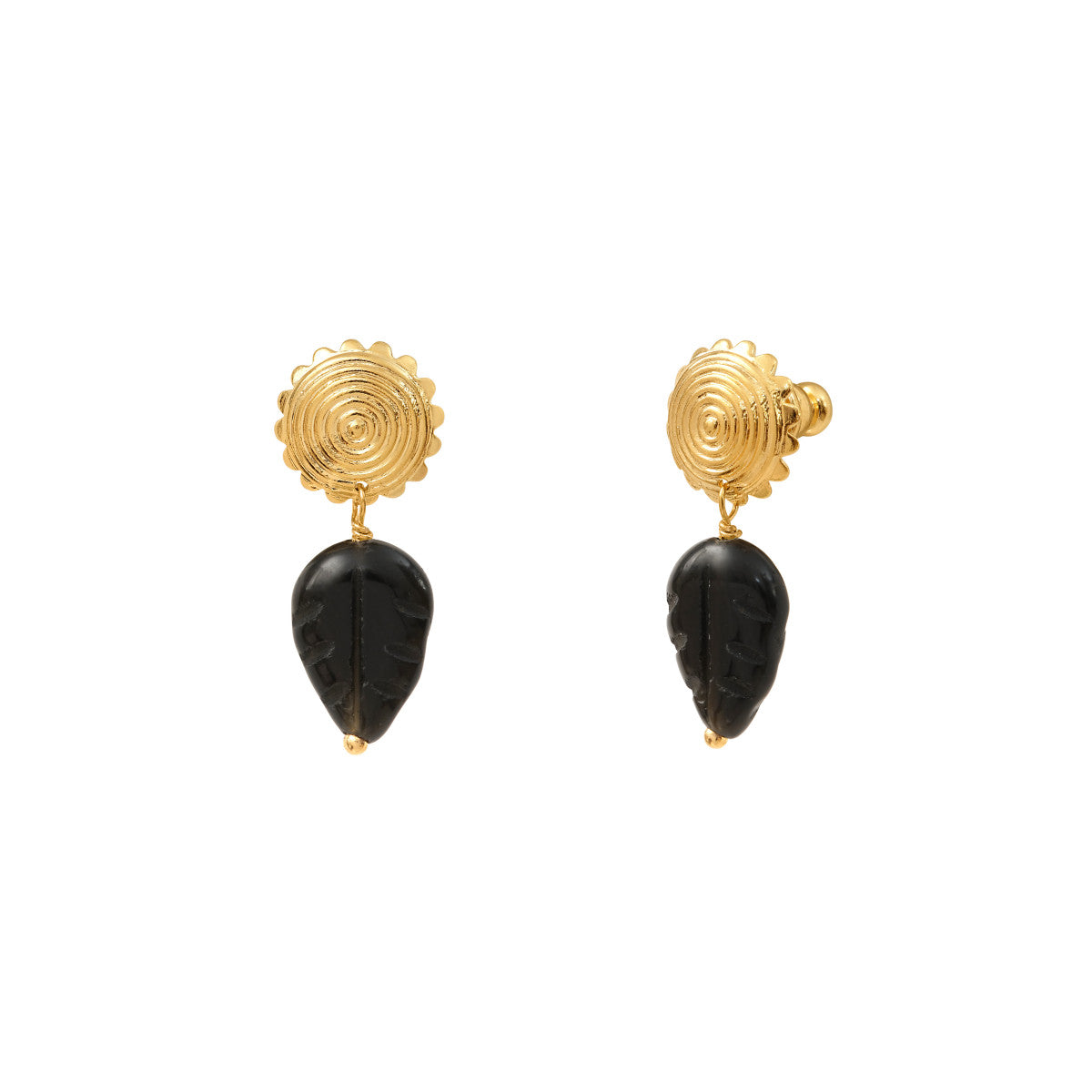 Boucles d'oreilles Arizona Dream obsidienne - noir Noir blanc