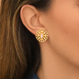 Boucles d'oreilles clips Arizona Dream cabochon pierre de lune - blanc Noir blanc