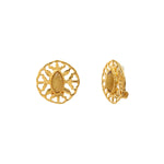 Boucles d'oreilles clips Arizona Dream cabochon pâte de verre - doré Dore