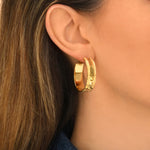 Boucles d'oreilles créoles Arizona Dream cristaux et patine - doré Dore