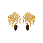 Boucles d'oreilles Arizona Dream oeil de tigre et perles de jade teinté - doré Dore