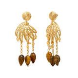 Boucles d'oreilles pendantes Arizona Dream oeil de tigre - doré Dore