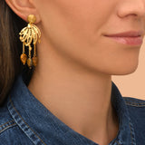 Boucles d'oreilles pendantes Arizona Dream oeil de tigre - doré Dore