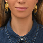 Boucles d'oreilles pendantes Arizona Dream obsidienne - noir Noir blanc