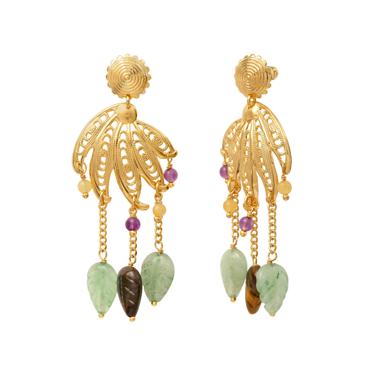 Boucles d'oreilles pendantes Arizona Dream aventurine - vert Vert violet