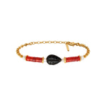 Bracelet fin réglable Arizona Dream perles gemmes - noir Noir blanc