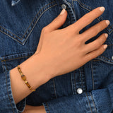 Bracelet fin réglable Arizona Dream perles gemmes - doré Dore
