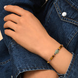 Bracelet fin réglable Arizona Dream perles gemmes - vert Vert violet