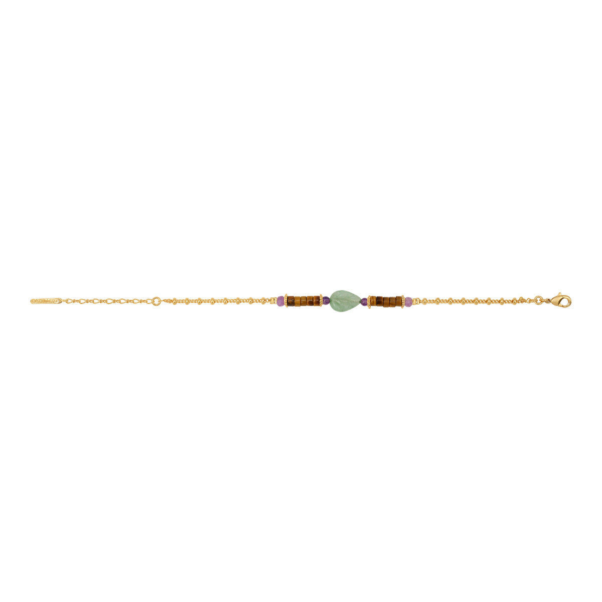 Bracelet fin réglable Arizona Dream perles gemmes - vert Vert violet