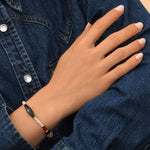 Bracelet fin réglable Arizona Dream perles gemmes et perle d'acrylique - noir Noir blanc