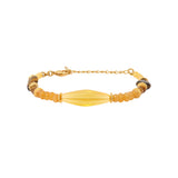 Bracelet fin réglable Arizona Dream perles gemmes et perle d'acrylique - doré Dore