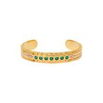 Bracelet jonc ajustable Arizona Dream cristaux et patine - vert Vert violet