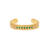 Bracelet jonc ajustable Arizona Dream cristaux et patine - vert Vert violet