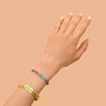 Bracelet jonc ajustable Arizona Dream cristaux et patine - vert Vert violet