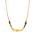 Collier court réglable Arizona Dream il de tigre et jade teinté jaune - doré Dore