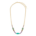 Collier court réglable Arizona Dream aventurine améthyste il de tigre - violet Vert violet