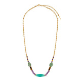 Collier court réglable Arizona Dream aventurine améthyste il de tigre - violet Vert violet