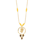 Collier sautoir Arizona Dream oeil de tigre perles en acrylique - doré Dore