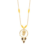 Collier sautoir Arizona Dream oeil de tigre perles en acrylique - doré Dore