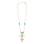 Collier sautoir Arizona Dream aventurine perles longues en acrylique - vert Vert violet