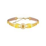 Collier ras-de-cou double rang Arizona Dream cabochon pâte de verre - doré Dore