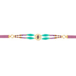 Collier ras-de-cou double rang Arizona Dream cabochon pâte de verre - violet Vert violet