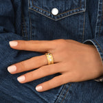 Bague ajustable Arizona Dream cristaux et patine - blanc Noir blanc