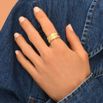 Bague ajustable Arizona Dream cristaux et patine - doré Dore